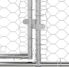 vidaXL Κλουβί Σκύλου 2 pcs Ασημί 4 x 2 x 2 m Γαλβανισμένος χάλυβας