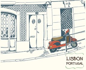 Εικονογράφηση Lisbon street sketch, tasza_natasha