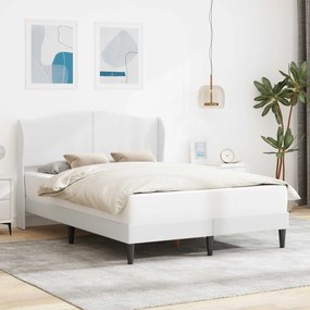 vidaXL Σκελετός Κρεβατιού με κεφαλάρι Λευκό 160 x 200 cm Τεχνητό Δέρμα