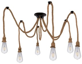 Φωτιστικό Οροφής Atrox 01547 6xΕ27 Black-Beige GloboStar