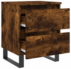 vidaXL Κομοδίνο Καπνιστή Δρυς 40 x 35 x 50 εκ. από Επεξεργ. Ξύλο