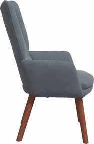 vidaXL Πολυθρόνα Σκούρο Γκρι 63 x 67 x 94 εκ. Βελούδο