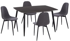 ΣΕΤ ΤΡΑΠΕΖΑΡΙΑΣ 5ΤΜΧ RAVEN HM21068.02 ΚΕΡΑΜΙΚΟ TOP ΜΑΥΡΟ ΜΑΡΜΑΡΟ--ΓΚΡΙ ΥΦΑΣΜΑ