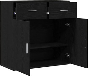 vidaXL Πλαϊνό γραφείο Μαύρη Οξυά 78 x 38 x 80 εκ Επεξεργασμένο Ξύλο