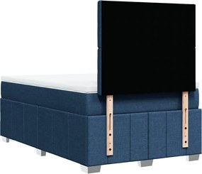 vidaXL Κρεβάτι Boxspring με Στρώμα Μπλε 120x200 εκ. Υφασμάτινο