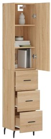 vidaXL Μπουφές Sonoma δρυς 34,5 x 34 x 180 εκ. από Επεξεργασμένο Ξύλο