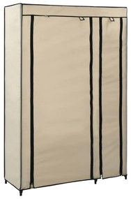 vidaXL Ντουλάπα Αναδιπλούμενη Κρεμ 110 x 45 x 175 εκ. Υφασμάτινη
