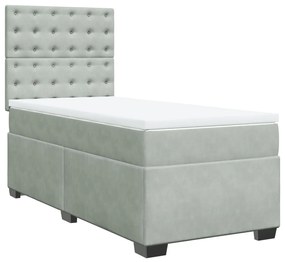 ΚΡΕΒΑΤΙ BOXSPRING ΜΕ ΣΤΡΩΜΑ ΑΝΟΙΧΤΟ ΓΚΡΙ 90X200 ΕΚ. ΒΕΛΟΥΔΙΝΟ 3293122