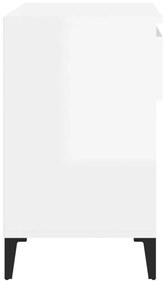 Παπουτσοθήκη Γυαλιστερή Λευκή 70x36x60 εκ. Επεξεργασμένο Ξύλο - Λευκό