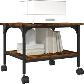 vidaXL Βάση Εκτυπωτή 2 Επιπέδων Καπνιστή Δρυς 50x40x38 εκ Επεξ. Ξύλο