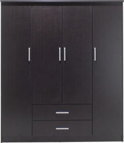 Ντουλάπα ρούχων τετράφυλλη OLYMPUS pakoworld χρώμα wenge 159x57x183εκ