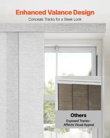VEVOR Panel Track Blinds Extendable Track 116 cm to 218 cm W Trimmable Gray