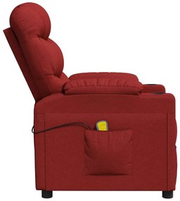 vidaXL Πολυθρόνα Μασάζ Ηλεκτρική Μπορντό Υφασμάτινη