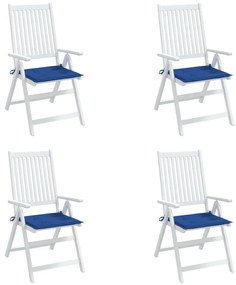 Μαξιλάρια Καρέκλας Κήπου 4 τεμ. Μπλε Ρουά 50x50x3εκ. Υφασμάτινα - Μπλε