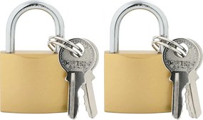 vidaXL Κλειδαριά U με Κλειδιά 2 pcs Ορείχαλκος Σίδερο