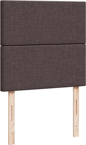 vidaXL Κρεβάτι Boxspring με Στρώμα Σκούρο Καφέ 90x200 εκ. Υφασμάτινο