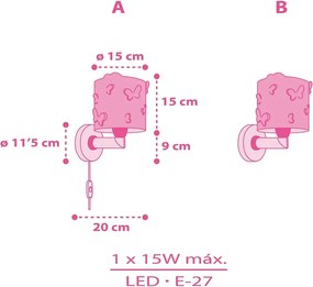 Butterfly απλίκα τοίχου (62149)