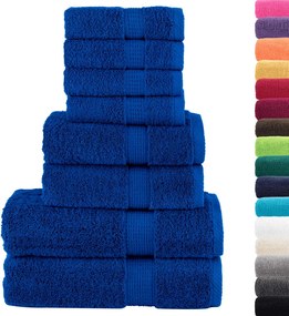 vidaXL Πετσέτες Premium Σετ 8 Τεμ. SOLUND Μπλε 600 γρ/μ²