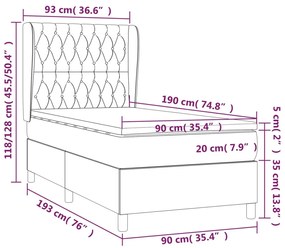 ΚΡΕΒΑΤΙ BOXSPRING ΜΕ ΣΤΡΩΜΑ TAUPE 90X190 ΕΚ.ΥΦΑΣΜΑΤΙΝΟ 3128729