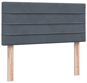 Κρεβάτι Boxspring με Στρώμα Σκούρο Γκρι 90x220 εκ. Βελούδινο 3318226