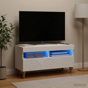 vidaXL Ντουλάπα LED Τηλεόρασης Λευκό Επεξεργασμένο Ξύλο