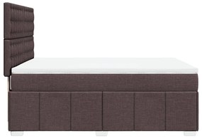 Κρεβάτι Boxspring με Στρώμα Σκούρο Καφέ 140x200 εκ Υφασμάτινο - Καφέ