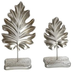 Σετ Διακοσμητικά Φύλλα Πολυρητίνης Ασημί Φύλλο 2τμχ 13x23 -15x29εκ