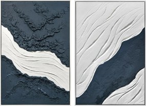 Καμβάς Home ESPRIT Μπλε Λευκό Σύγχρονη 83 x 4 x 123 cm (x2)