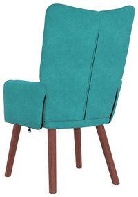 vidaXL Χαλαρωτική Πολυθρόνα Τιρκουάζ 63 x 67 x 94 εκ. Βελούδο