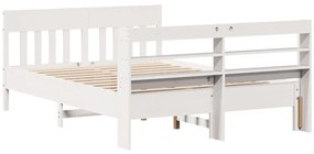 vidaXL Σκελετός Κρεβ. Χωρίς Στρώμα Λευκό 160x200 εκ Μασίφ Πεύκο