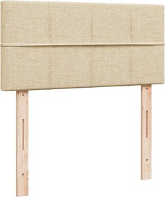vidaXL Κρεβάτι Boxspring με Στρώμα Κρεμ 80 x 200 εκ. Υφασμάτινο