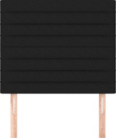 vidaXL Κεφαλάρι Κρεβατιού Μαύρο 80x5x118/128 εκ. Ύφασμα