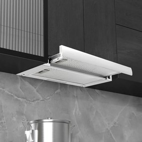 vidaXL Απορροφητήρας Συρόμενος Λεπτός 480μ³/ώρα Αλουμίνιο/Ανοξ. Ατσάλι