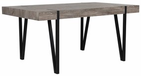 Τραπέζι Berwyn 691, Σκούρο ξύλο, 75x90x150cm, 40 kg, Ινοσανίδες μέσης πυκνότητας, Μέταλλο | Epipla1.gr