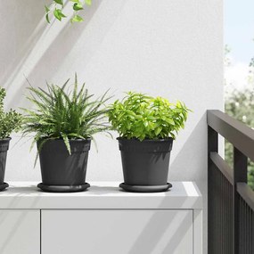 vidaXL Γλάστρες φυτών 6 pcs Μαύρο Ø 17 x 14 εκ Πλαστικό