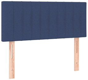 Κρεβάτι Boxspring με Στρώμα Μπλε 90x200 εκ.Υφασμάτινο - Μπλε