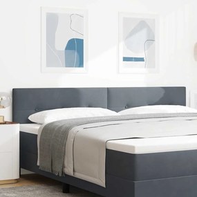 vidaXL LED Κεφαλάρι Με Κουμπιά Στη Βαφή Σκούρου Γκρι 100 εκ Βελούδο