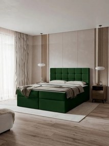 Επενδυμένο κρεβάτι Luanda-140 x 200-Prasino