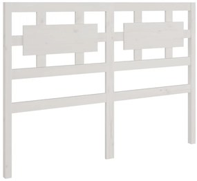 vidaXL Κεφαλάρι Κρεβατιού Λευκό 125,5 x 4 x 100 εκ. Μασίφ Ξύλο Πεύκου