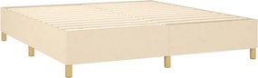 vidaXL Κρεβάτι Boxspring με Στρώμα &amp; LED Κρεμ 160x200 εκ. Υφασμάτινο