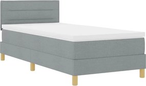 vidaXL LED Κρεβάτι με βάθρο Ανοιχτό γκρι 80 x 200 cm ύφασμα