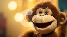 Σετ των 2 Intra Συλλεκτικό Ξύλινο Παζλ Plywood 4mm - Happy Brown Monkey Γεμιστό Ζώο Σε Ξύλινο Κουτί - Διαστάσεις: 10x10 cm – 25 κομμάτια