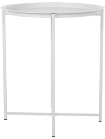 Τραπέζι SAMUEL Χαμηλό Πτυσσόμενο με Αποσπώμενο Δίσκο Μεταλλικό Λευκό Φ45x52 εκ. 45x45x52 εκ.