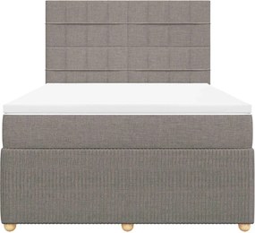 vidaXL Κρεβάτι Boxspring με Στρώμα Taupe 160x200 εκ. Υφασμάτινο