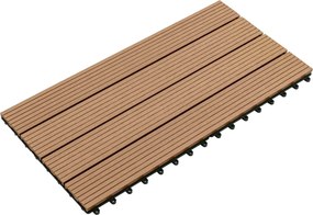 vidaXL Πλάκα Κατασκευής 6 τμχ. Καφέ 60 x 30 cm WPC
