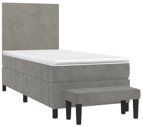 ΚΡΕΒΑΤΙ BOXSPRING ΜΕ ΣΤΡΩΜΑ ΑΝΟΙΧΤΟ ΓΚΡΙ 100X200 ΕΚ. ΒΕΛΟΥΔΙΝΟ 3137707