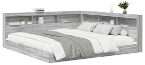 vidaXL Κρεβάτι Βιβλιοθήκης Γκρι Σοναμά 180x200 εκ. Επεξεργασμένο Ξύλο