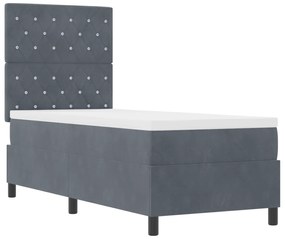 vidaXL κρεβάτι Box Spring  με στρώμα σκούρο γκρι 80x200 εκ. βελούδο