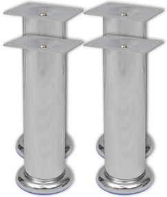 vidaXL Πόδια Καναπέ Στρογγυλά 8 τεμ. Χρώμα Χρώμιο 180 χιλ.