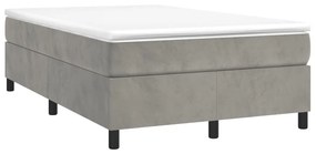 Πλαίσιο Κρεβατιού Boxspring Ανοιχτό Γκρι 120x200 εκ. Βελούδινο - Γκρι